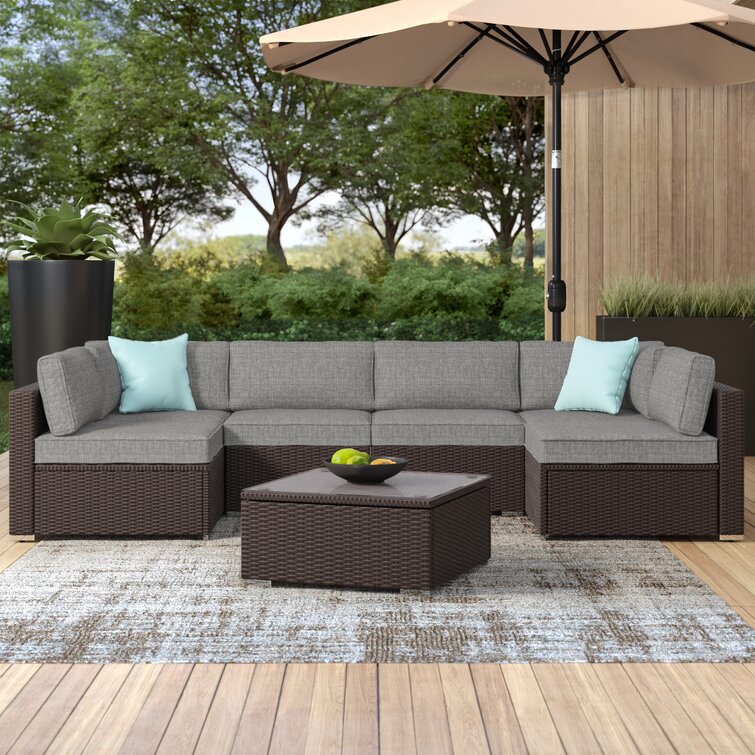 Dark grey best sale rattan garden furniture